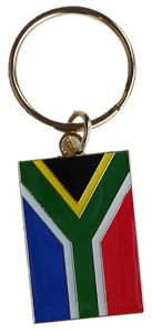 South African Flag all Metal Keyring