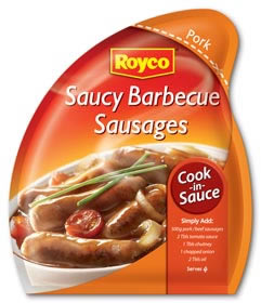 Royco Saucy BBQ Sausages Cook in Sauce